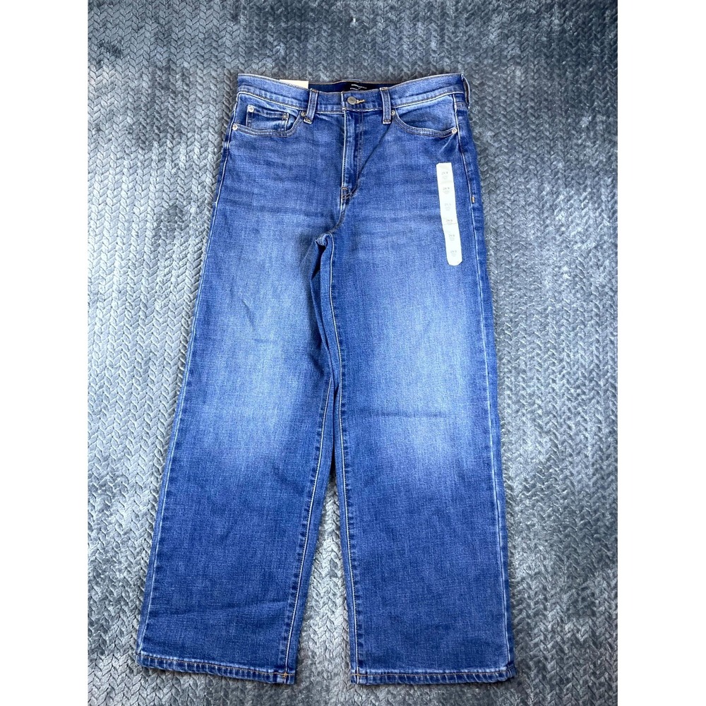 Banana Republic Straight Ankle Jeans Womens 29/8 Blue Denim Stretch High Rise
